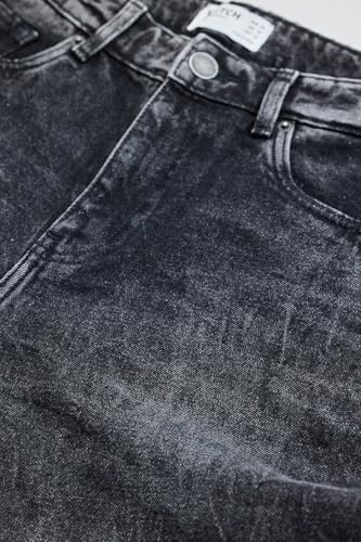 Image of SNITCH Charcoal Grey Plain Loose Fit Jeans