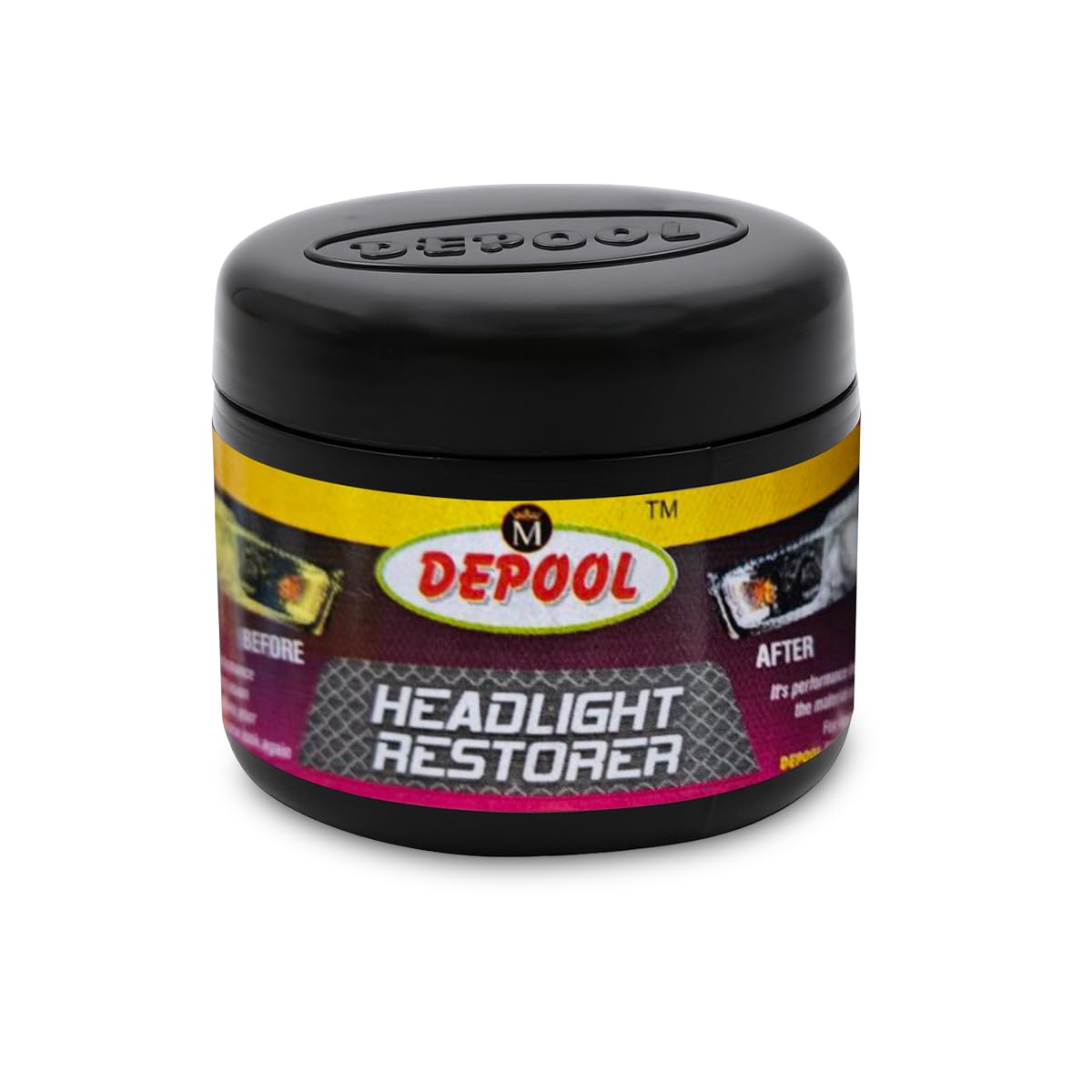 DEPOOL - Headlight Restorer for Car & Bike – Removes Yellowing, Oxidation & Scratches – Restores Clarity & Shine, Improves Night Visibility, Easy to Apply, No Tools Needed