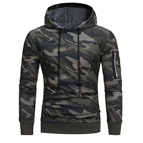 VENMO Hombre Manga Larga Sudadera con Capucha Camuflaje Tops Chaqueta Abrigo Ropa (XXXL, Camuflaje)