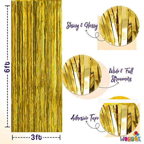 Image of WOBBOX Annaprashan Party Props with Hindi Font Red & Golden Color Bunting Banner & Balloon & Foil Fringe, Annaprashan Decoration Item (44 Pcs Combo)