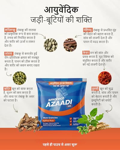 Image of Smotect Azaadi Mix | Quit Gutkha & Repair Damage | Clinically Proven | 100% Ayurvedic | FDA Approved | Tobacco-Free | Safe and Natural | 100000+ Success Stories | Pack of 50