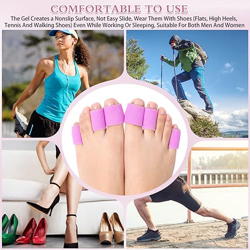 Image of Blulu 24 Pieces Toe Tubes 0.98 Inches Cushion Tube Corn Pads for Toes Sleeves Soft Gel Protectors for Cushions Corns Blisters Calluses 3 Size(Pink,Assorted Sizes)