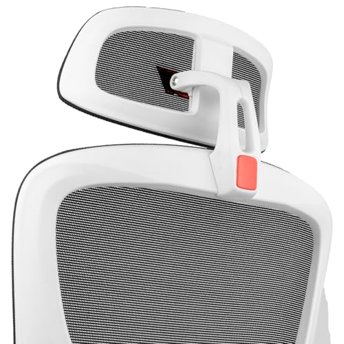 DRAIR200 - Sedia da gioco professionale, rete di alta qualità e polimero rinforzato, braccioli imbottiti regolabili in 2D, pistone di classe 4, girevole, inclinabile, bianco/nero/rosso. - Sedia gaming - Immagine 8