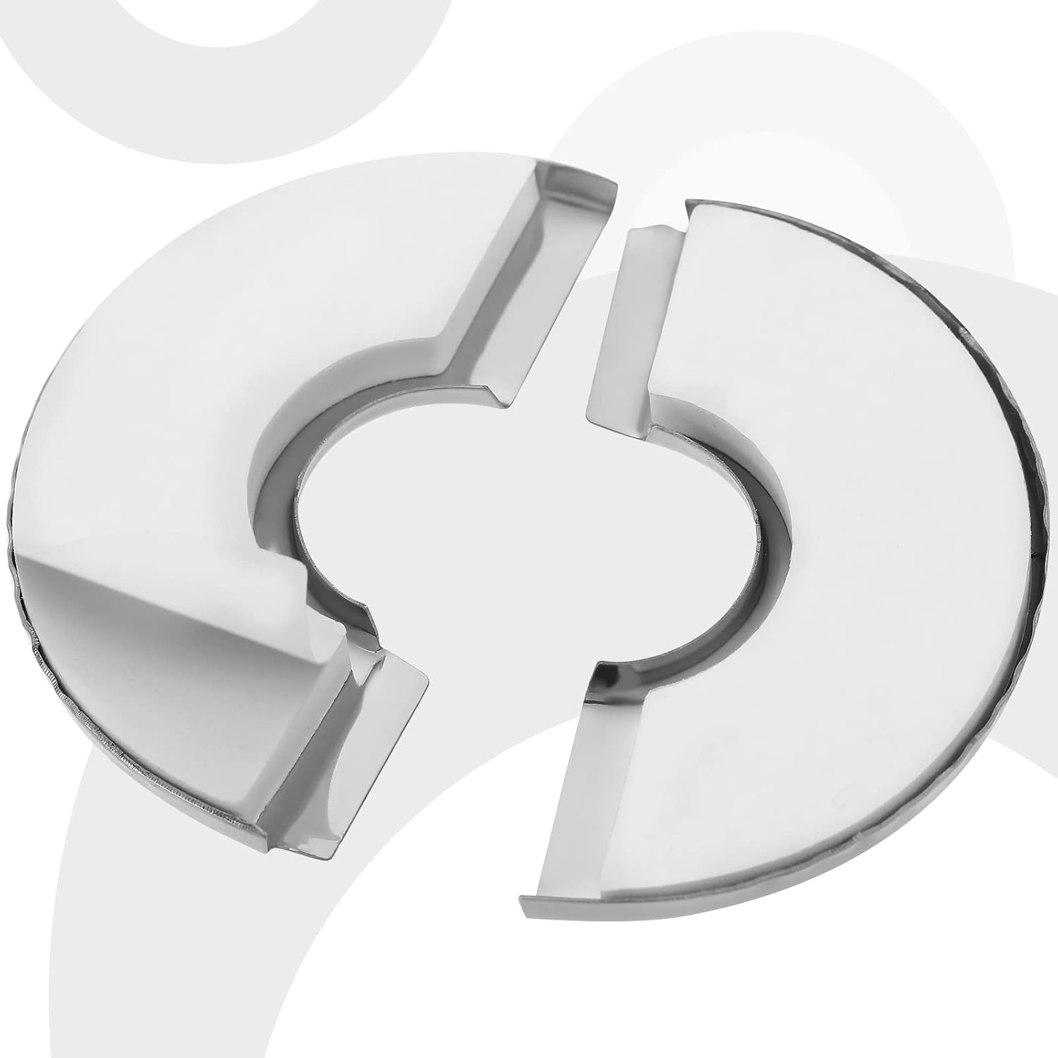 Patelai 12 Pieces Wall Split Flange Stainless Steel Round Escutcheon Plate Pipe Cover Decoration PEX Pipe, Chrome Finish(28mm)