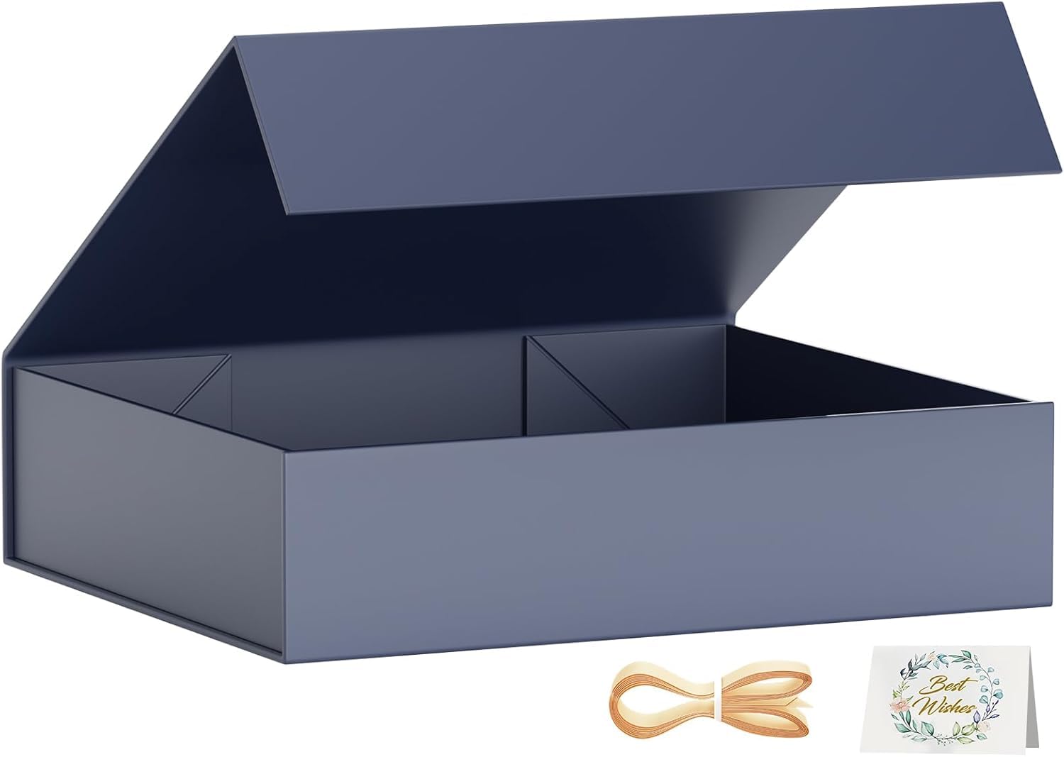 1 Pack Gift Boxes, 30 x 20 x 7.6 cm Gift Boxes for Presents with Lids Magnetic Closure Rectangle Collapsible for Groomsman Proposal Box, Wedding, Christmas, Halloween, Birthday Gift (Blue) — image 1