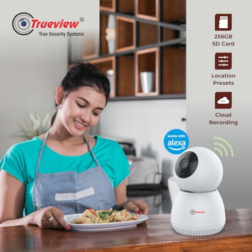 Trueview 3MP Pack of 2 Smart CCTV Wi-fi Home Security Camera with Pan Tilt 360&deg; View, 2 Way Talk, Cloud Monitor, Motion Detect, Supports SD Card Up to 256 GB, Night Vision (3MP Robot - Pack of 2)