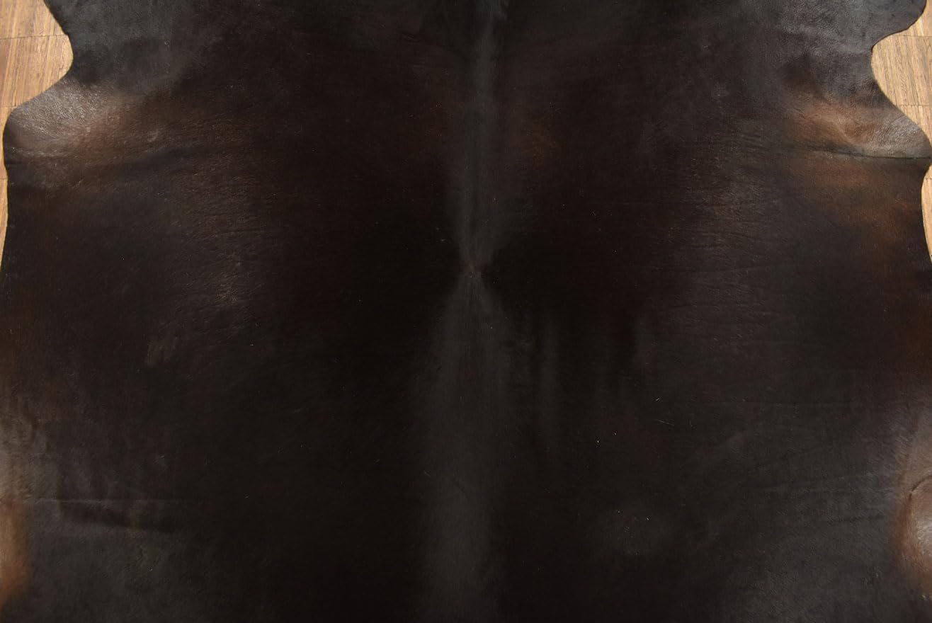 generisch KUHFELLE Online Kuhfell Rinderfell Teppich Dunkelbraun Schwarz Natur ca. 220 x 190 cm