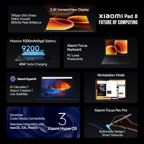 Image of XIAOMI Pad 8 Nano Texture Display Creator's Edition with Focus Pen Pro [Smartchoice] Snapdragon 8s Gen 4 |11.2 inch 3.2K | 12GB, 256GB | Ultra Slim Metal Design | 9200mAh Battery |Wi-Fi 7 | Graphite Grey