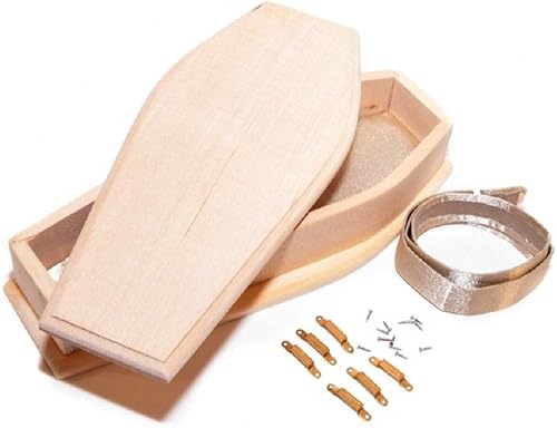 Miniatura 1 de Melody Jane Dollhouse - Ataúd de madera inacabado, accesorio para iglesia o Halloween