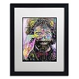 Jerry Garcia by Dean Russo, White Matte, Black Frame 16x20-Inch