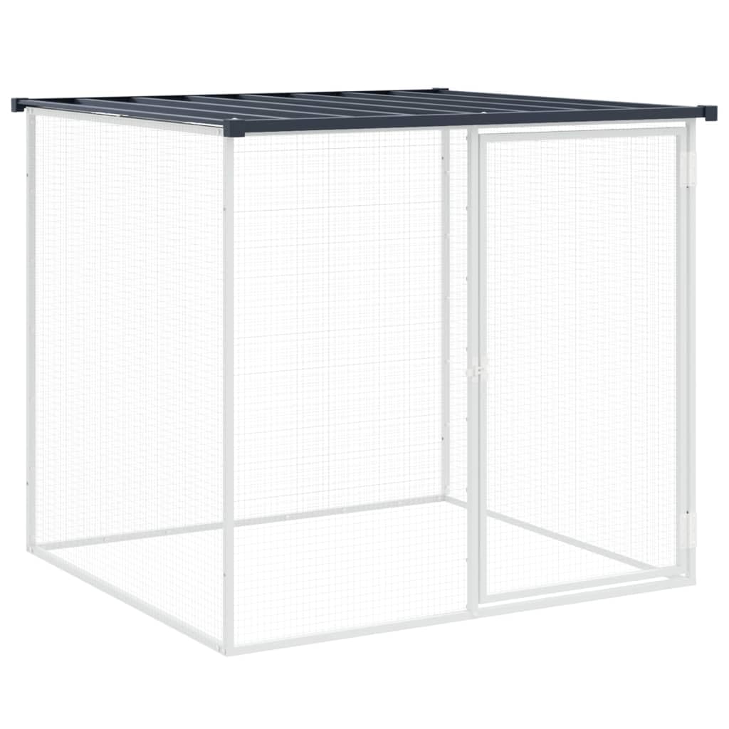 Hühnerkäfig mit Dach Anthrazit Verzinkter Stahl 403x98x90 cm mit Tür Riegel Schutz für Kleintiere und Kaninchenstall Outdoor Garten Freigehege Meerschweinchenkäfig