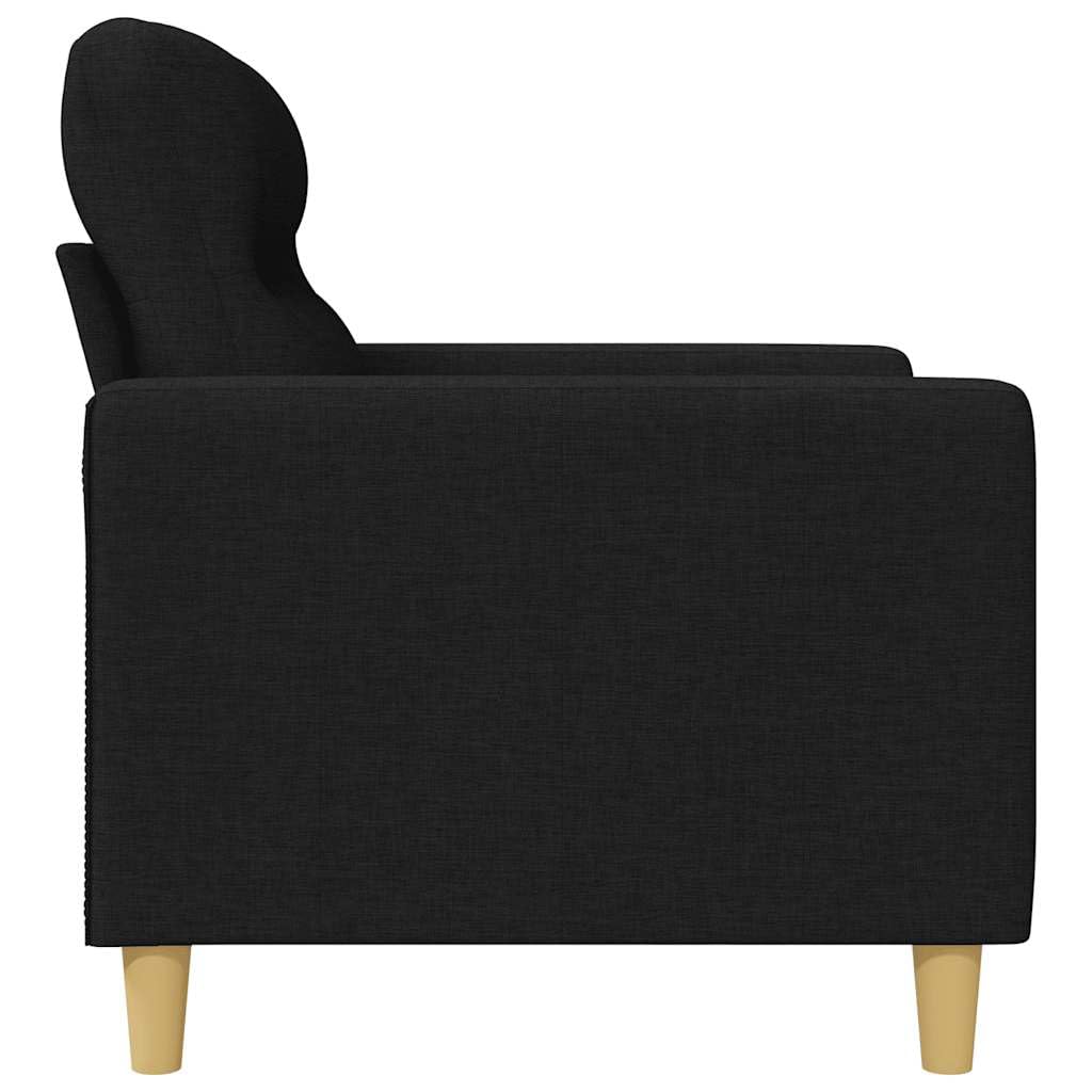 Schwarzer Stoff-Sessel mit 60 cm Sitzbreite, Relaxfunktion, Stauraum und Verstellbarer Rückenlehne für Wohnzimmer, Büro oder Lounge, Robustes Metallgestell, langlebiges Material