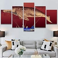 SIGNWIN 5 Panel Canvas Wall Art Modern Art Decorative Elements Fun Illustration Illustrations Kids Multicolor for Home Decorations Ready to Hang - 60
