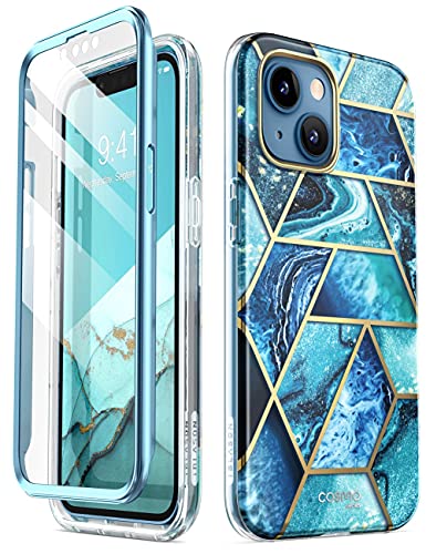 i-Blason Cosmo Series Case for iPhone 13 6.1 inch (2021 Release), Slim Full-Body Stylish Protective Case with Built-in Screen Protector(Ocean)