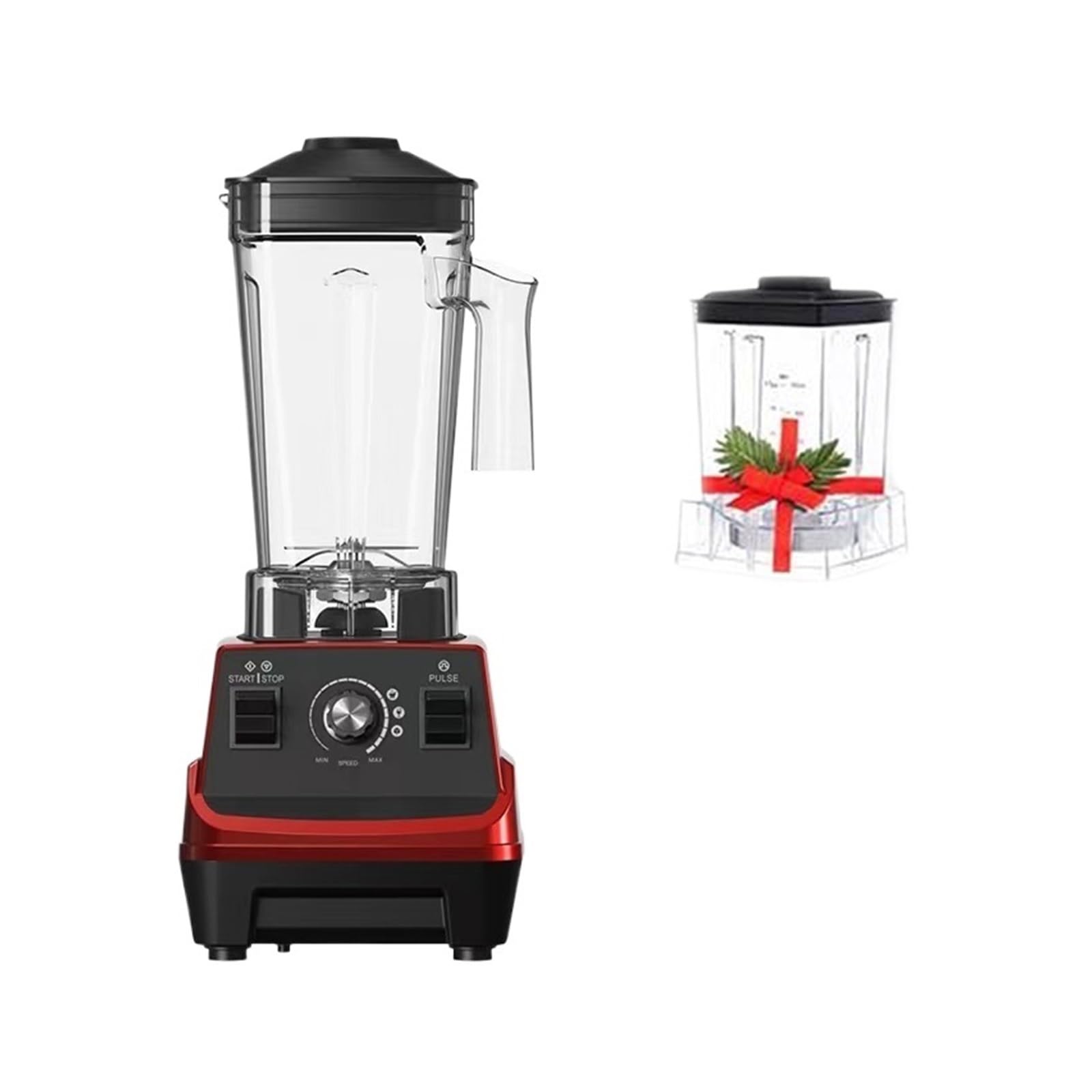 2-częściowy mikser kuchenny o dużej mocy 1800 W, 1,8 l i 0,6, do smoothie, z dwoma dzbankami sokowirówką wysokiej wydajności Szybkie Wydajne Miksowanie(G5001 RED)