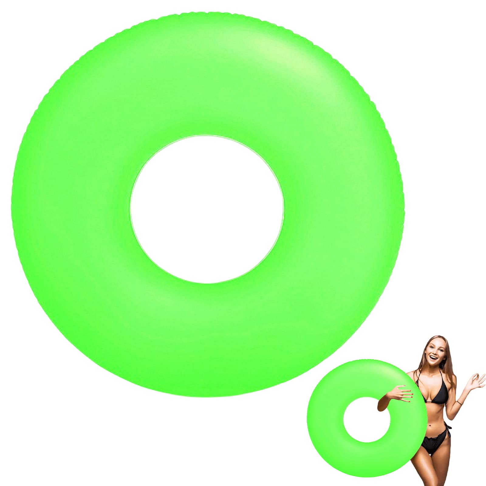 Swimming Rings for Adults, Inflatable Pool Floats for Age 12+, 36" (91cm) Green Pool Float Swim Tubes Giant,Summer Swimming Pool Water Beach Toys,Pool Party Decorations,Summer Gift for Kids Adults