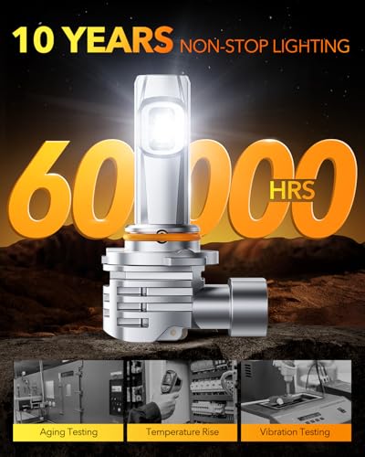 Image of OXILAM 9005 LED Bulbs, 1000% Ultra-Bright, 6500K Super Bright, 3 Min Quick Install, 1:1 Mini Size, Plug and Play, Pack of 2