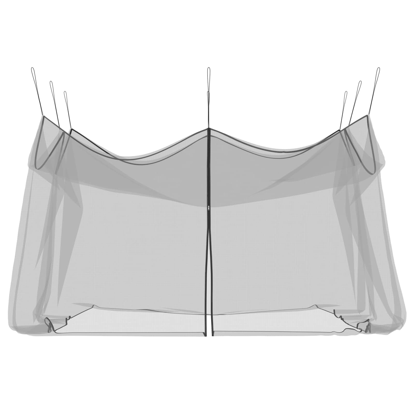 Garten Mücken Netz schwarz aus Polyester 156 Mesh 3 x 4,5 x 2,5 m mit Reißverschluss und 8 m Seil für Terrasse, Balkon, Zelt, Hängematte und Außenbereich