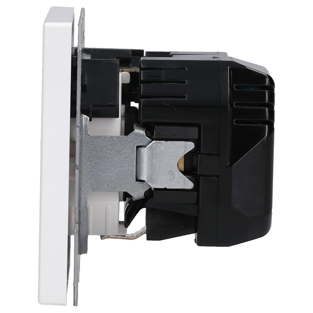 Jung LS1520-15CAWW gniazdo wtykowe z wejściem USB typu AC (3 A) ze zwiększoną ochroną przed dotykiem (termoplast odporny na pękanie), biel alpejska, seria LS