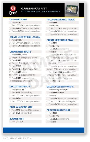 Garmin Nuvi 755T Series Qref Card (Qref GPS Quick Reference)      Cards – February 6, 2009