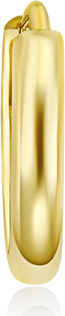 14k REAL Yellow OR White Gold 2mm Thickness Huggie Earrings (10 x 10 mm) - Image 5