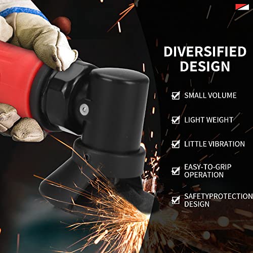 Si Fang 2 Inch Pneumatic Mini Angle Grinder Air Cut Off Tool With 6Pcs Grinding Wheels Felt Polishing Disc Kit ,Lightweight Right Angle Grinders Air Tools ,15000Rpm (Upgraded Version) #TOP5
