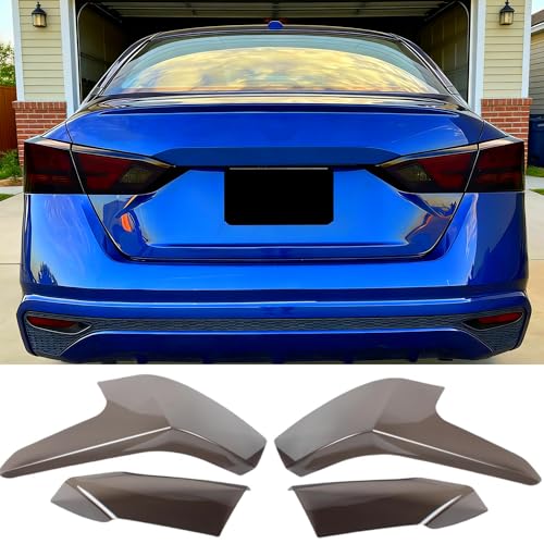 MUTUSAISI Tail Light Covers Guards Fit for Nissan Altima 2019-2025 Smoked Black Rear Light Protective Cover Guards Trim 4pcs Set Exterior Accessories