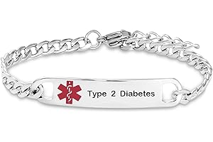 Red Medical Alert Bracelet for Women Men