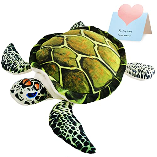 Athoinsu Realistic Stuffed Animal Sea Turtle Soft Plush Toy Ocean Life Tortoise Throw Pillow Birthday Plushie Gifts for Toddler Kids Boys and Girls,...