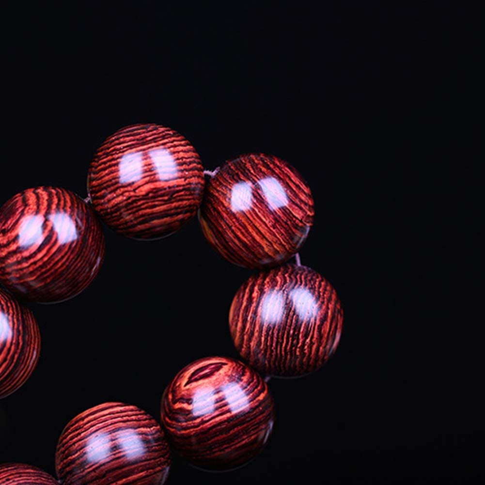 Bracciale, braccialetto di perline preghiera in legno meditazione buddista in sequoia naturale Mala Coppia gioielli elastici