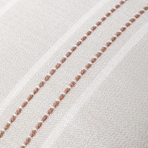 Image of Hckot Throw Pillow Covers 20x20 Set of 2 Camel Pillow Covers Farmhouse Decorative Pillows Textured Linen Square Cushion Covers for Sofa Couch Bed Living Room Decor(Camel)