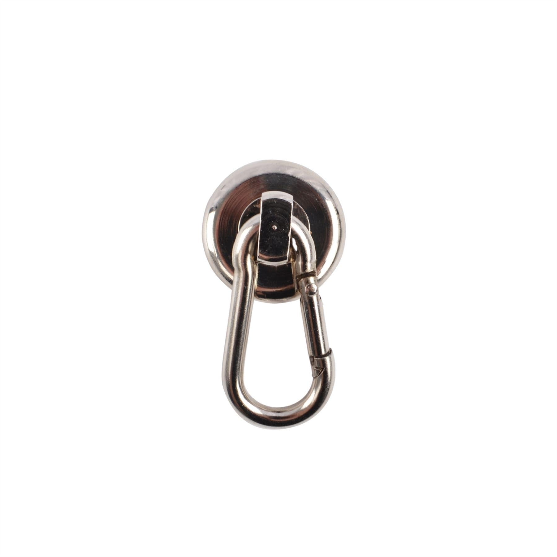 Keypak Silver Everhang Pot Magnet With Carabiner 25Mm Pack Of 2 - Strong 139N Pull Force Neodymium Stainless Steel Magnetic Hooks, Heavy Duty Holding Magnet For Tools, Workshop, Garage & Outdoor Use