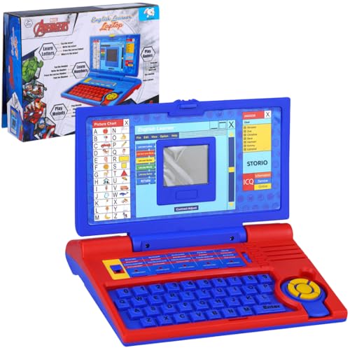 Image of Storio Avengers Educational Laptop Computer Toy with Mouse|1 Year Extended Warranty|Kids Above 3 Years|20 Fun Activity Learning Toy|Letter Words Games Mathematics Music Logic Memory Tool,Multicolour