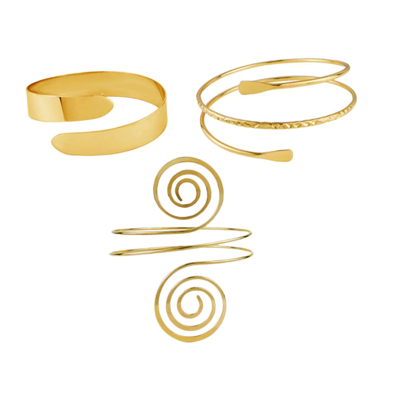 Abaodam3pcs Geometric Bracelet Ladies Jewelry Jewelry Bangle Bracelets Women Open Arm Bracelet Snake Arm Bracelet Wrap Arm Cuff Gold Arm Cuffs Women Upper Arm Arm Cuff Gold, 8X8 CM (B41L14GRWU07BJW)