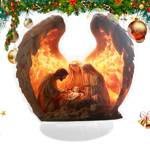 Genérico Estatua De Ángel - Figura De Ángel De Alas Rezando - Decoración Acrílica 2D para Estantería, Bodas, Chimenea o Dormitorio