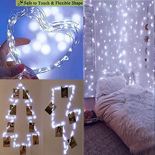2Pack Fairy String Lights,Wonfast Waterproof 12M/39Ft 120Led Usb Plug In Decorative Copper Wire Firefly Lights 8Modes Remote Timer For Outdoor Indoor Bedroom Party Wedding Christmas Decor (White) #TOP7