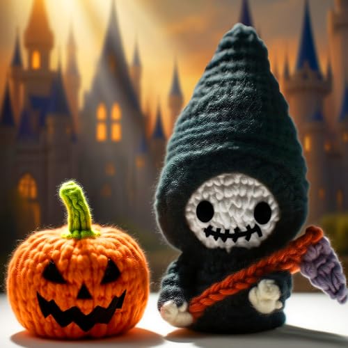 noonimum Crochet Kit for Beginners Kids Adults Halloween Decorations Knitting Kit with Yarns Hook Accessories Easy to Learn Crochet Kit Crochet Animal Kit for Beginners Kids