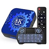 Android TV Box 13.0, 4GB 64GB Decodificador 8K Android Box with WiFi 6 RK3528 Chip Smart TV Box Dual-Band, 100M Ethernet Support HDR10/ H.265/ 3D/ 2.4G-5G/ BT 5.0 con Mini Teclado y Control Remoto