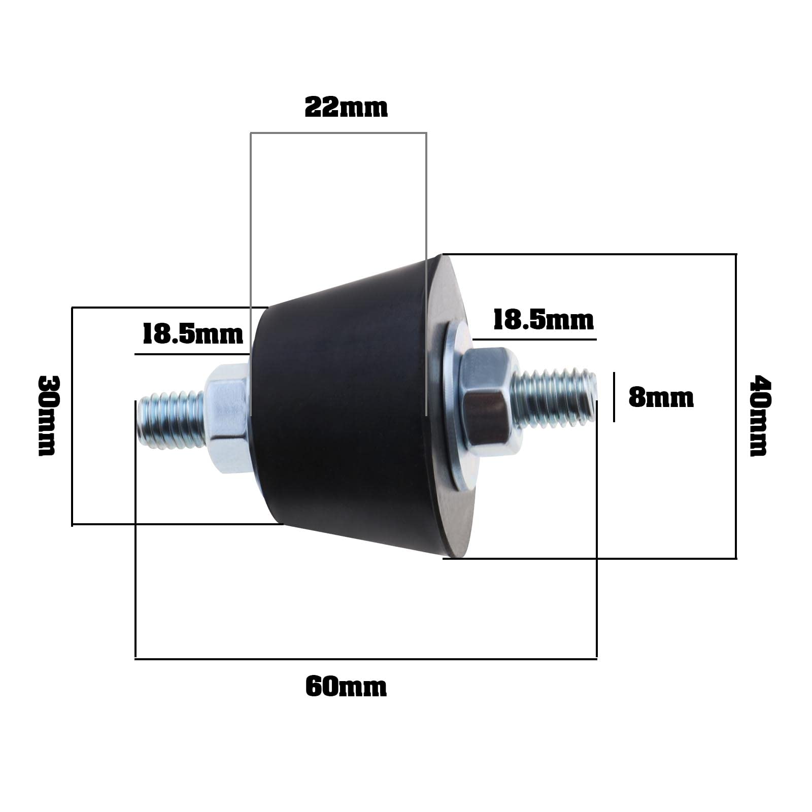 VGOL 8 Amortiguadores Goma M8 Para Aire Acondicionado: Reduce Vibraciones Y Ruido (Soporta 60kg)