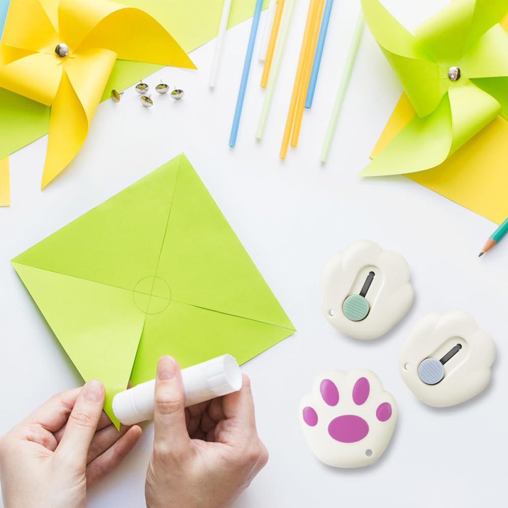 OFFCUP Nóż pa, 3 szt. Mini wysuwany nóż narzędziowy z wysuwanym brelokiem, mały otwieracz do listów, obcinak do artykułów papierniczych, papier, cięcie papieru, karton