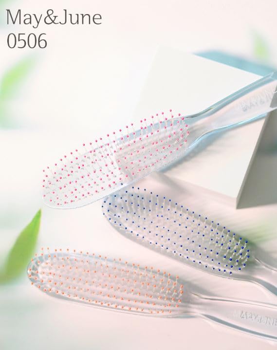 Miniatura 5 de MAY&JUNE Cepillo de masaje de cuero cabelludo de cristal, cepillo de ventilación pequeño, cepillo profesional para el cabello, paquete de 1