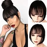 Clip in Bangs with Temple 100% Remy Human Hair Bangs Extensions French Bangs Air Bangs Neat Bangs...