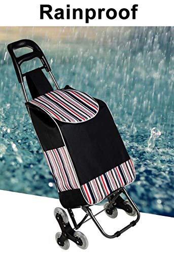 Faltbarer Trolley, klappbarer Einkaufstrolley, Aufbewahrungswagen aus Stahl zum Einkaufen, Leichte Schwenkräder… – Bild 5