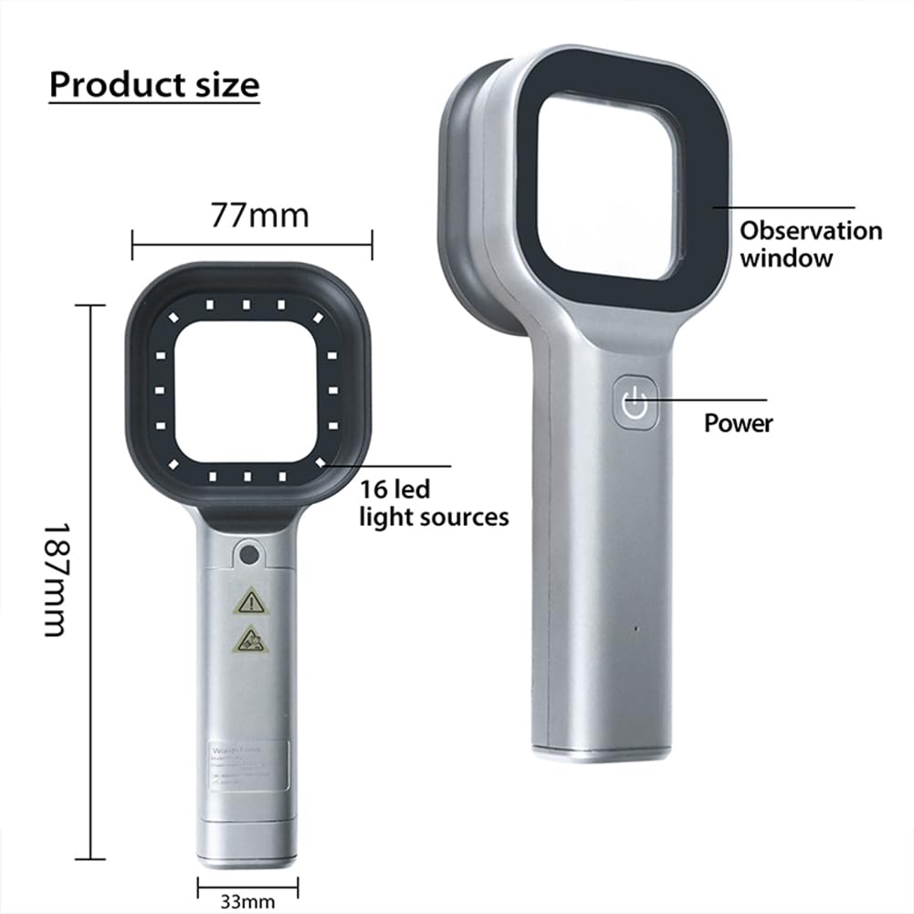 Analizador de Piel con LáMpara de Madera Analizador de Belleza de SalóN PortáTil LáMpara UV DermatologíA de Madera para AnáLisis de Pruebas