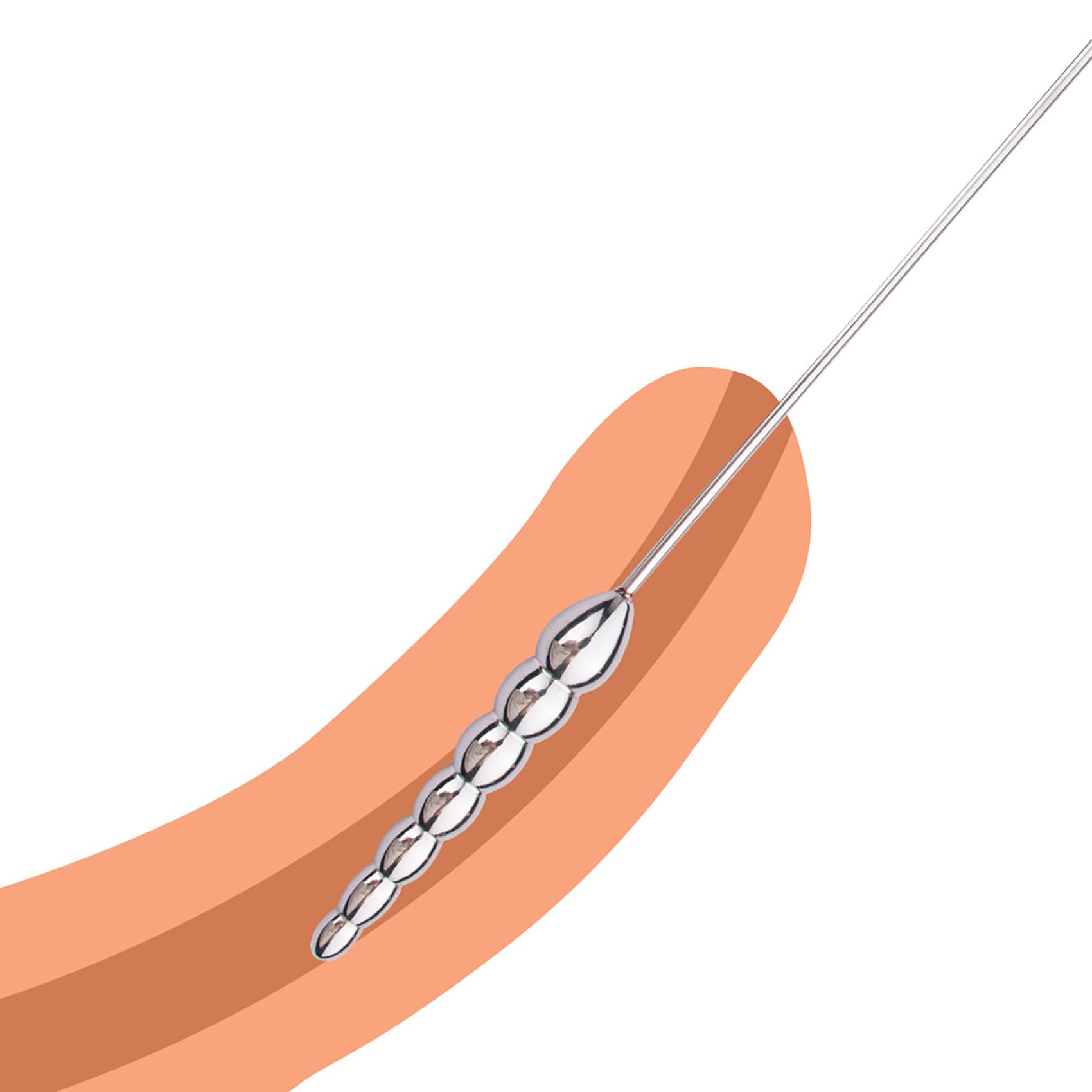 26Cm Extra Lang Edelstahl Harnröhren Dilatatoren Metall Doppel Penis Plug Kugel Katheter Sounding Urethral Dilator Harnröhren Stimulation Masturbation SM Sexspielzeug Für Männer,Silber,Set