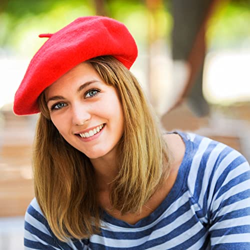Image of Jolbndcv 6PCS Beret, French Beanie, Outdoor, Winter, Fashion Lady Hat | One Size Fits Most,Solid Color,Stretchable,for All Season