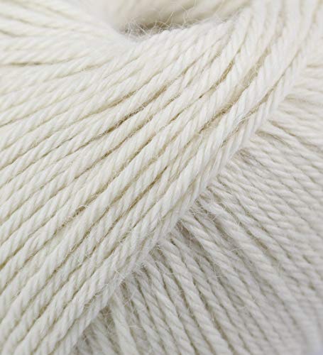 100% Baby Alpaca Yarn Wool Set Of 3 Skeins Lace Worsted Bulky/Chunky Weight - Heavenly Soft And Perfect For Knitting And Crocheting (Ivory, Dk - 109 Yds/100 Mts - 50 Grms (1.76 Oz)/Skein) #TOP2