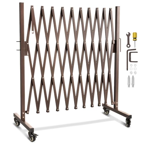 WICHEMI Ausziehbares Einfahrtstor, Metall, einziehbar, für den Außenbereich, zusammenklappbar, für breite Öffnungen, temporäre Verkehrsgaragen, 3 m