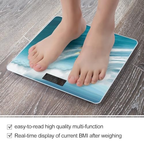 Báscula digital de baño con pantalla LED y plataforma de vidrio templado miniatura 5