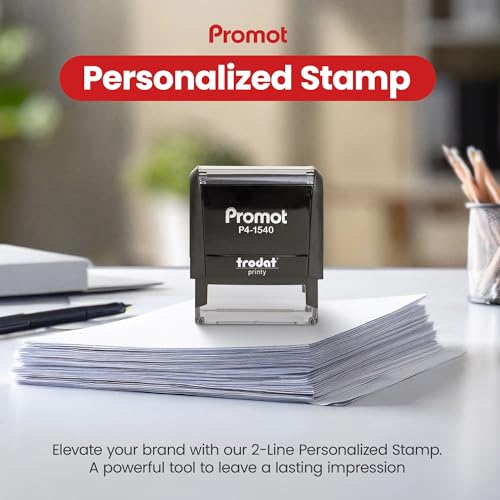 Promot Self Inking 2 Line Custom Stamp - Personalized Name Stamp for Office, Teacher, Address & Business Label Stamp - Choose Font, Ink Color, Pad, for Personal & Professional Use - Small - Image 3